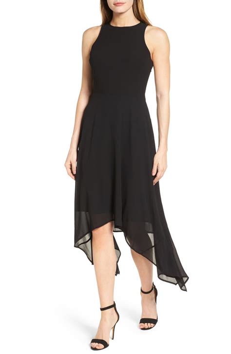 michael kors short sleeve high low dress|Michael Kors georgette dress.